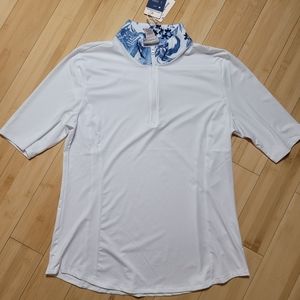 Tommy Bahama Golf Top Large White Women's